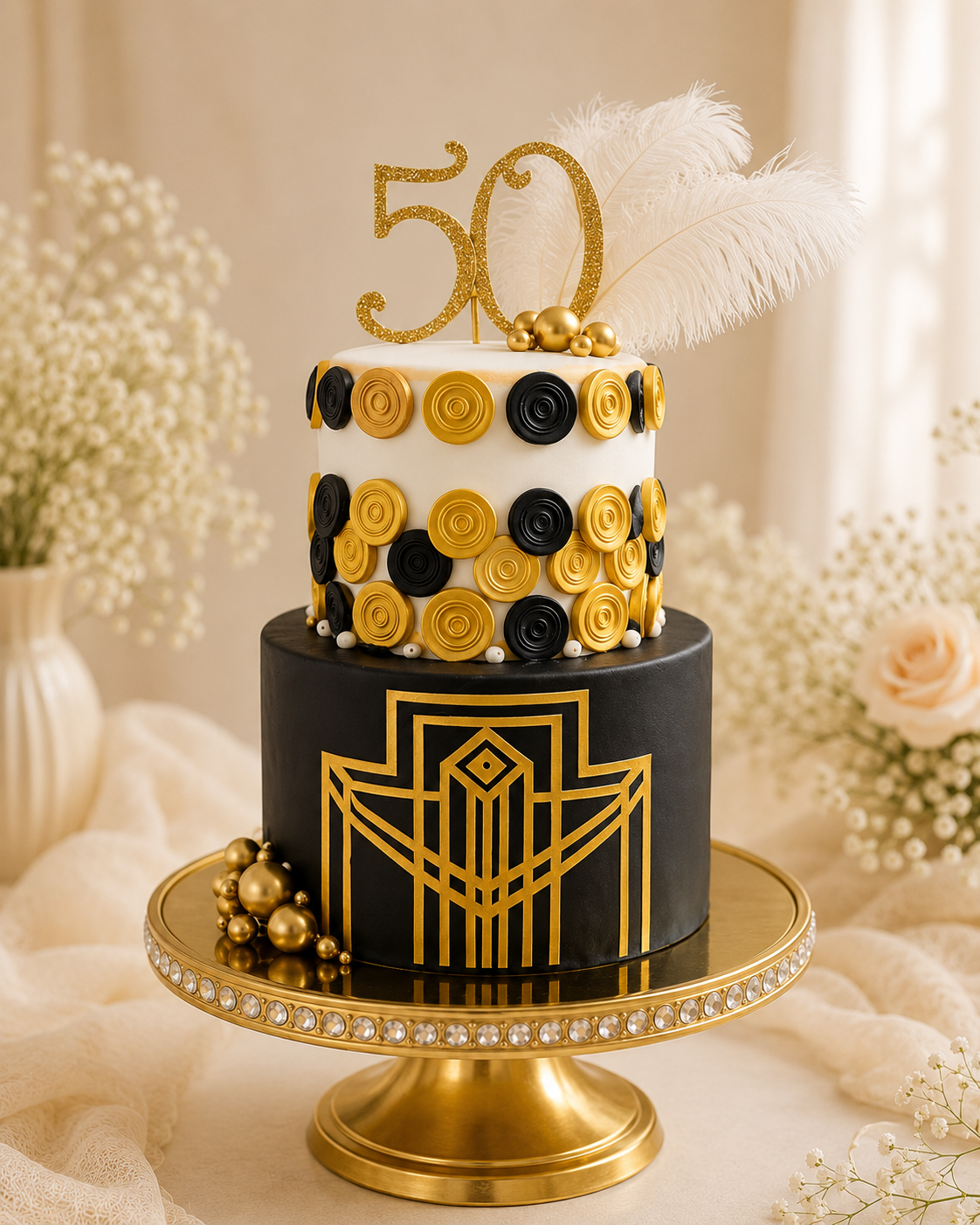 Gatsby Gold celebration cake